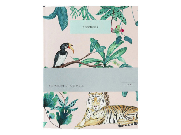 Notizbuch &INK liniert Jungle 18x14cm Softcover, mit Lesezeichen