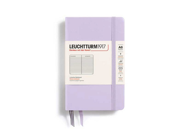 Notizbuch Leuchtturm Pocket 90x150mm Liniert Lilac