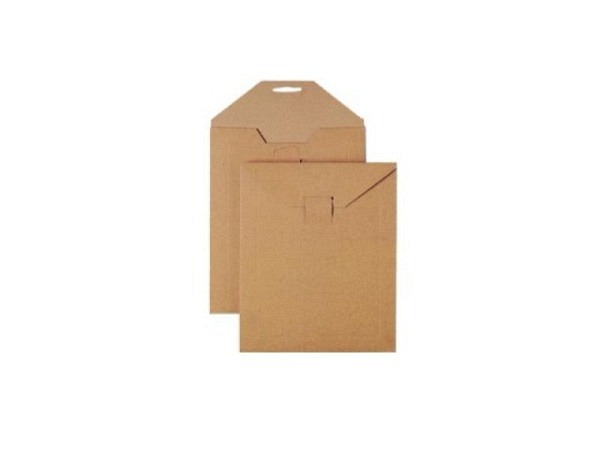 Kartoncouverts braun mit Lasche und Steckverschluss 25x35cm