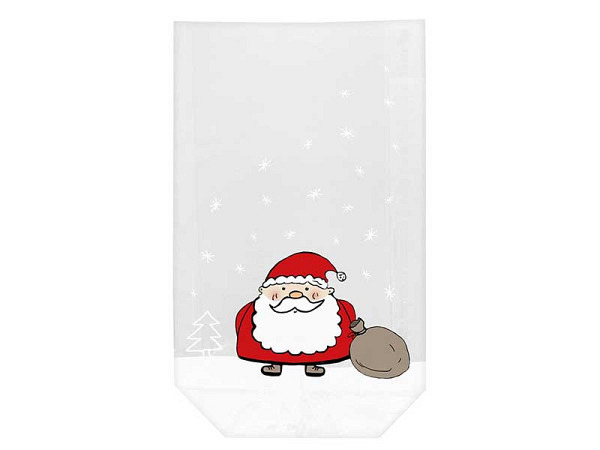 Kreuzbodenbeutel Braun&Company Weihnachtsmann 11,5x19cm 10Stk