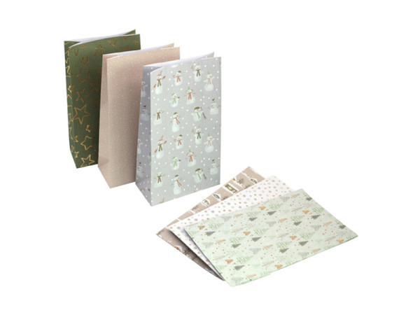 Kreuzbodenbeutel Artoz Papiertüte multicolor assortiert, 6 Stk.