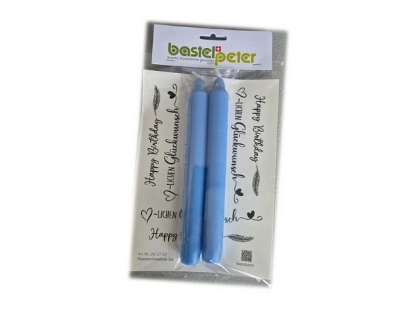 Folie Bastelpeter Wasserschiebefolie Inhalt 1xA5 Folie mit 2 blauen Kerzen 