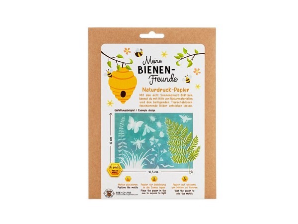 Papier Trendhaus Meine Bienenfreunde Naturdruck-Papier 8er Set