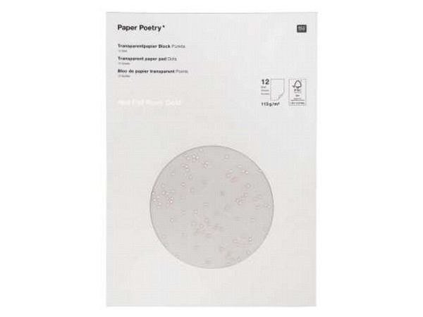 Transparentpapier PaperPoetry Punkte rosagold mix A4 21x29,7cm