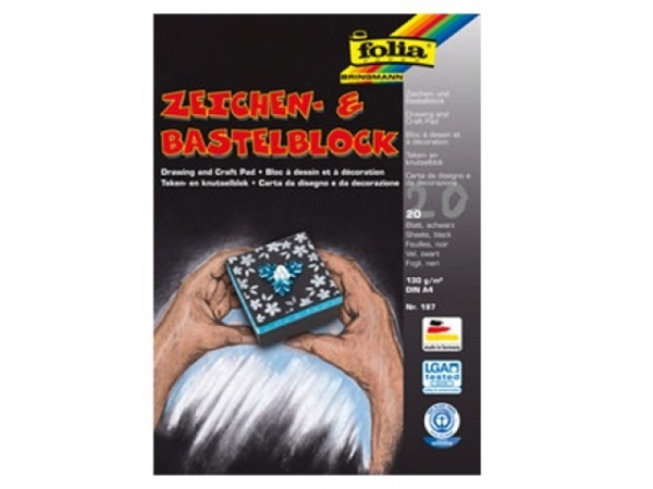 Zeichenblock Folia Zeichen- und Bastelblock schwarz 