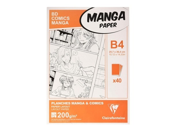 Zeichenblock Clairefontaine Manga Paper Illustrations Etui B4 200g/qm