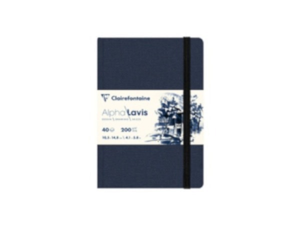 Skizzenbuch Clairefontaine Alpha Lavis, A6, 40 Blatt, elfenbein, 200g/qm, mit Fadenbindung, glattes Papier aus 100% reiner Alpha-Zellulose, Ideal für grafische Kunst und präzise Illustrationen, Säurefrei