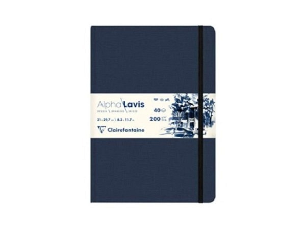Skizzenbuch Clairefontaine Alpha Lavis, A4, 40 Blatt, elfenbein, 200g/qm, mit Fadenbindung, glattes Papier aus 100% reiner Alpha-Zellulose, Ideal für grafische Kunst und präzise Illustrationen, Säurefrei