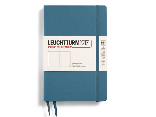 Skizzenbuch Leuchtturm Paperback B6 Softcover blanko Stone Blue 12,5x19,5cm