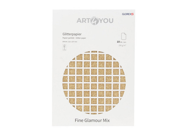 Papier Glorex Glitterpapier A4 290g/qm Fine Glamour Mix