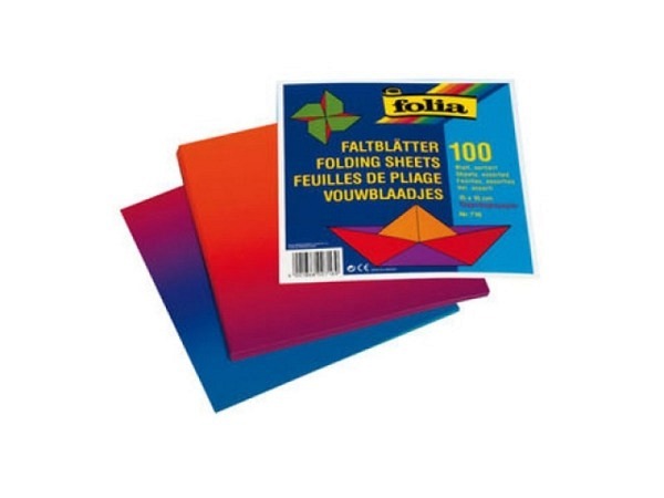 Regenbogen-Faltpapier Folia 100Bl 15x15cm