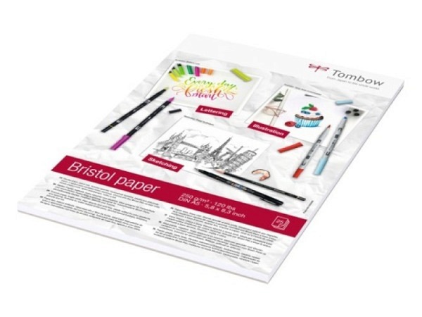 Bristolblock Tombow A5 25 Blatt 250g/qm, hellwei..