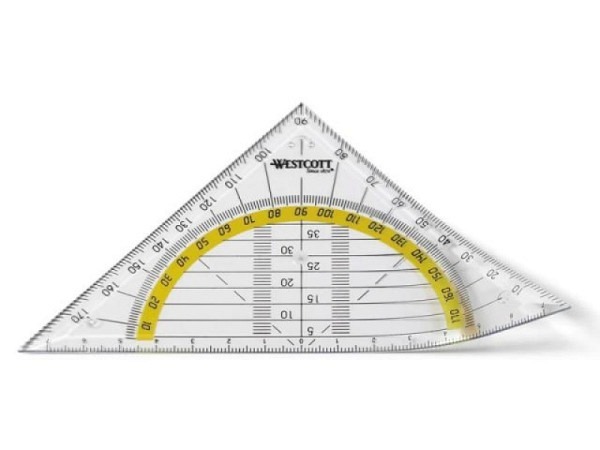 Winkel Westcott Geodreieck 14cm ohne Griff, biegbar