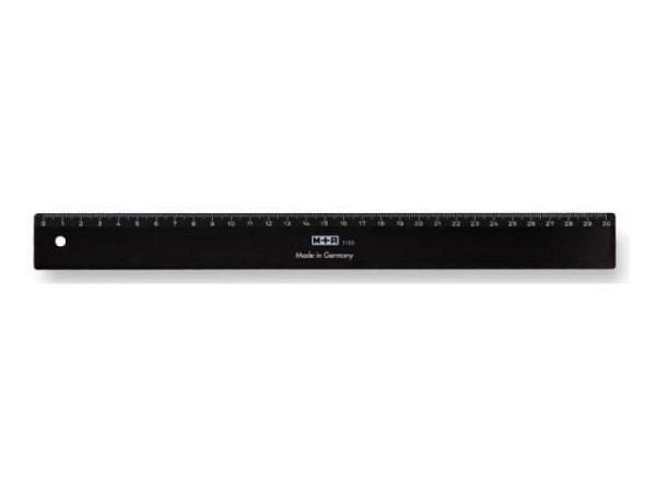 Massstab M+R Kunststoff schwarz 30cm lang