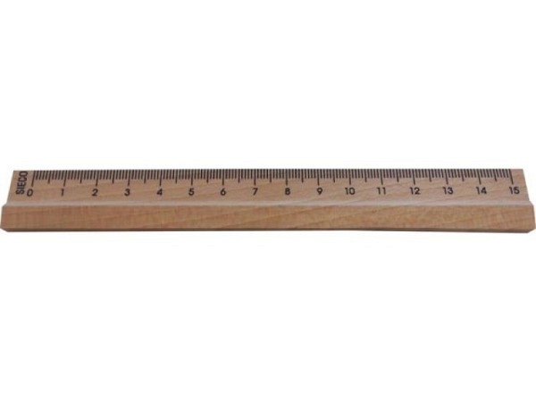 Massstab Sieco Holz 15cm Buche natur, schwarze Skala