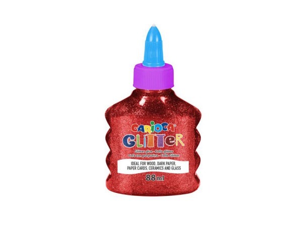 Glitterleim Carioca Glitter Spark 88ml rot metal..