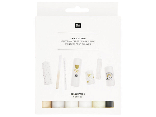 Kerzenfarbe Rico Design Candle Liner Set Celebration 6Stk. à 30ml