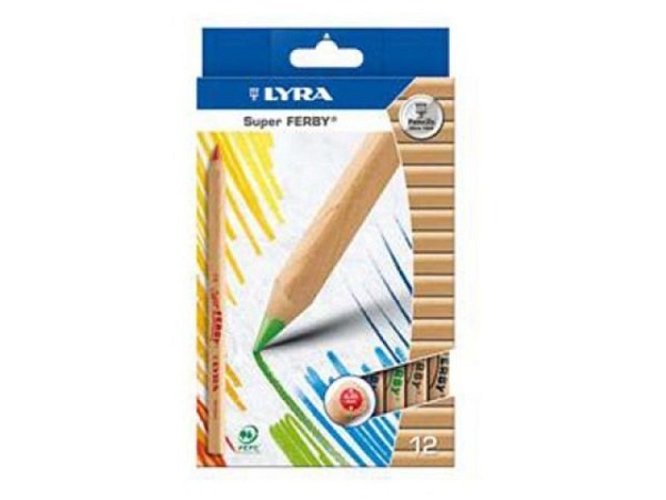 Farbstift Lyra Asotria Super Ferby unlackiert 12er Set Faltschachtel