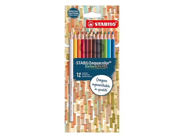 Farbstift Stabilo Aquacolor Nature Colors, 12er Set  im Kartonetui