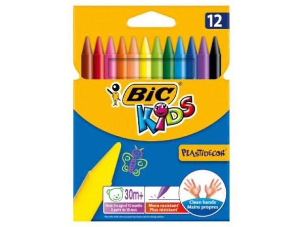 Wachskreide Bic Kids Plastidecor Set mit 12 Kreiden