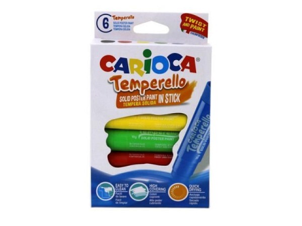 Kreide Carioca Temperello Posterfarbe 6er Set im Kartonetui