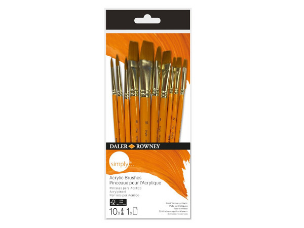 Pinselset Daler-Rowney Simply Acrylic Brushes 10 Pinsel