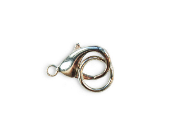 Verschlüsse Karabiner 27mm 1Stk. platinfarben mit Ring