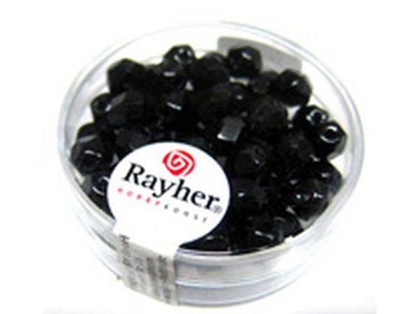 Glasperlen Rayher Schliffperle Schwarz