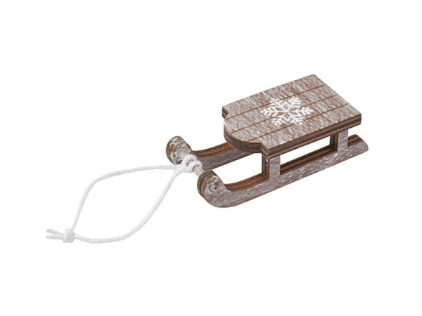 Miniatur Hobby Schlitten grau 