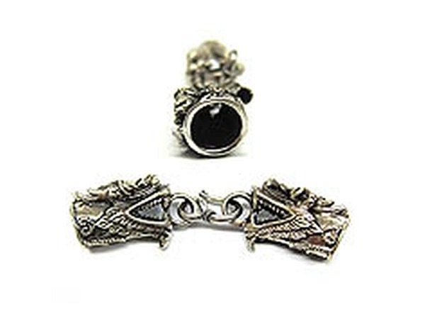 Verschlüsse Trix Mix Endteile Drachen 925 silber geschwärzt 8mm