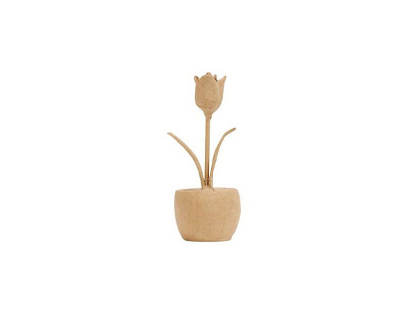 Pappmache Decopatch Pappmaché-Tulpe im Topf