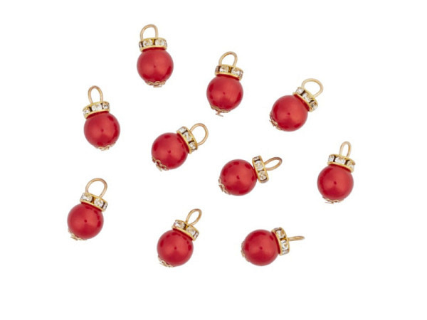 Miniatur Deko Mini Christbaumkugeln rot