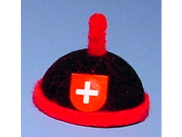 Miniatur Accessoires Sennenhut schwarz/rot 28mm