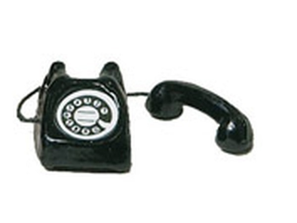 Miniatur Deko Telefon schwarz 15mm