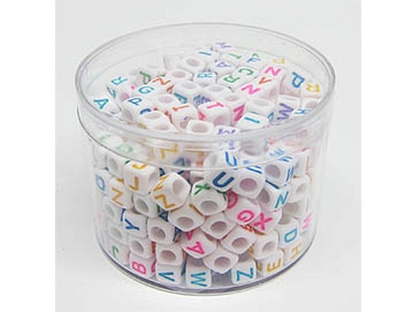 Buchstabenperlen Pracht, Kunststoffwürfel Buchstaben-Set