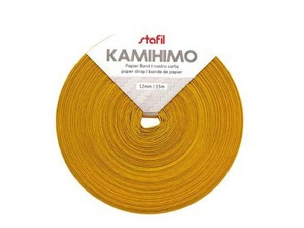 Bast Stafil Kamihimo-Band 12mmx15m matt gelb
