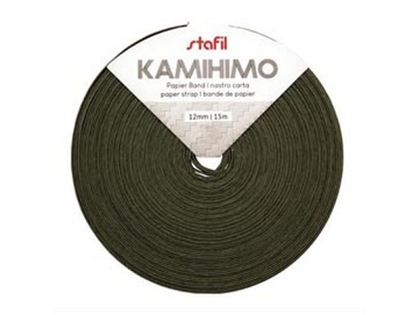Bast Stafil Kamihimo-Band 12mmx15m matt khaki