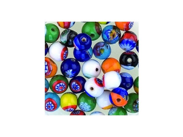 Glasperlen Pracht Millefiori-Glasperlen 8mm