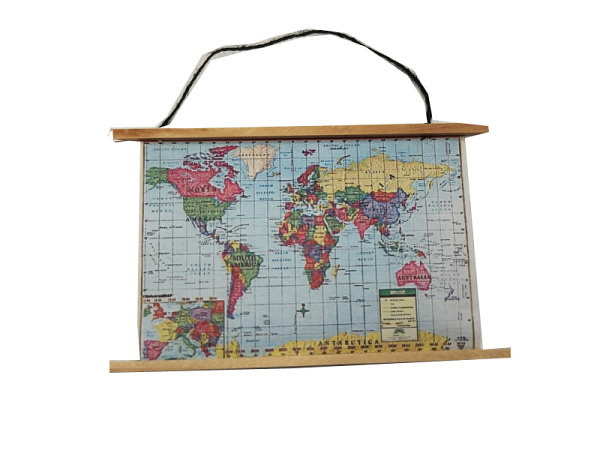Miniatur Accessoire Weltkarte 7,5x5cm