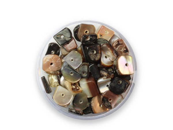 Perlen Pracht Muschel Brownlip Square Cut beige-..