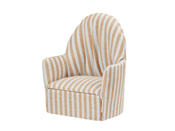 Miniatur Möbel Sessel 8x6cm, beige-weiss gestreift