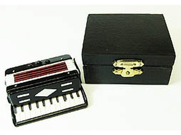Miniatur Musik Akkordeon rot
