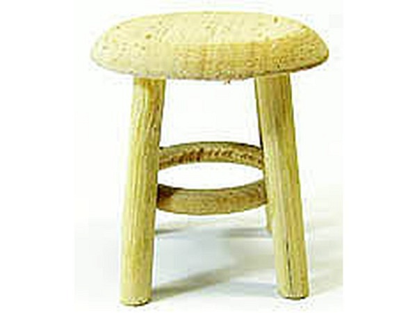 Miniatur Möbel Holzhocker natur
