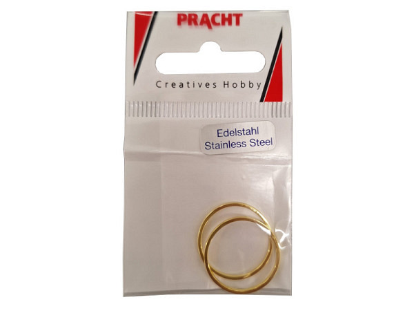 Metallringe Pracht Edelstahl Ringe 20mm 2Stk. goldfarben
