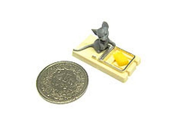 Miniatur Deko Mausfalle mit Käse 24mm