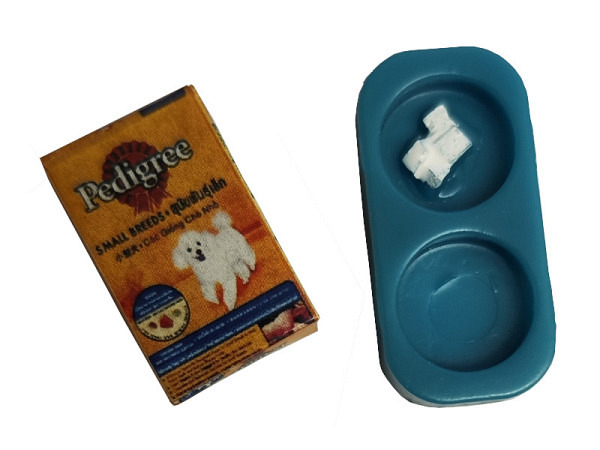 Miniatur Haushalt Napf & Wiskas 15x30mm