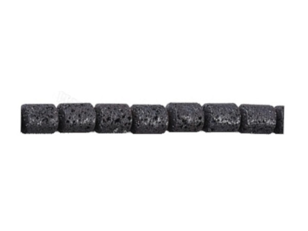 Perlen Pracht Lavaperlen Walze schwarz, 5x4mm