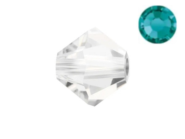 Glasperlen Preciosa Doppelkegel 4mm blue zircon 30 Stk.