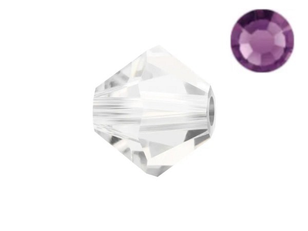 Glasperlen Preciosa Doppelkegel 4mm amethyst 30 Stk.