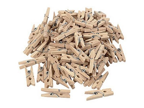 Miniatur Klammern Wäscheklammer 25x3mm natur 100Stk